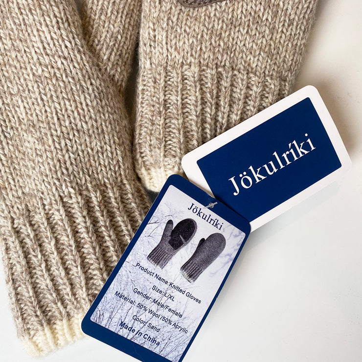 Jökulríki Rag Mittens for Men Knitted Gloves