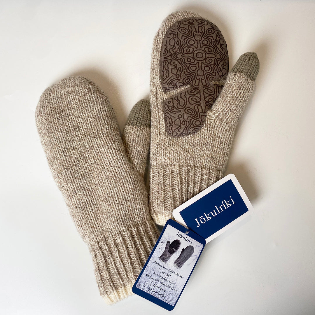 Jokulriki Rag Mittens for Men Knitted Gloves Palmyth Fishing