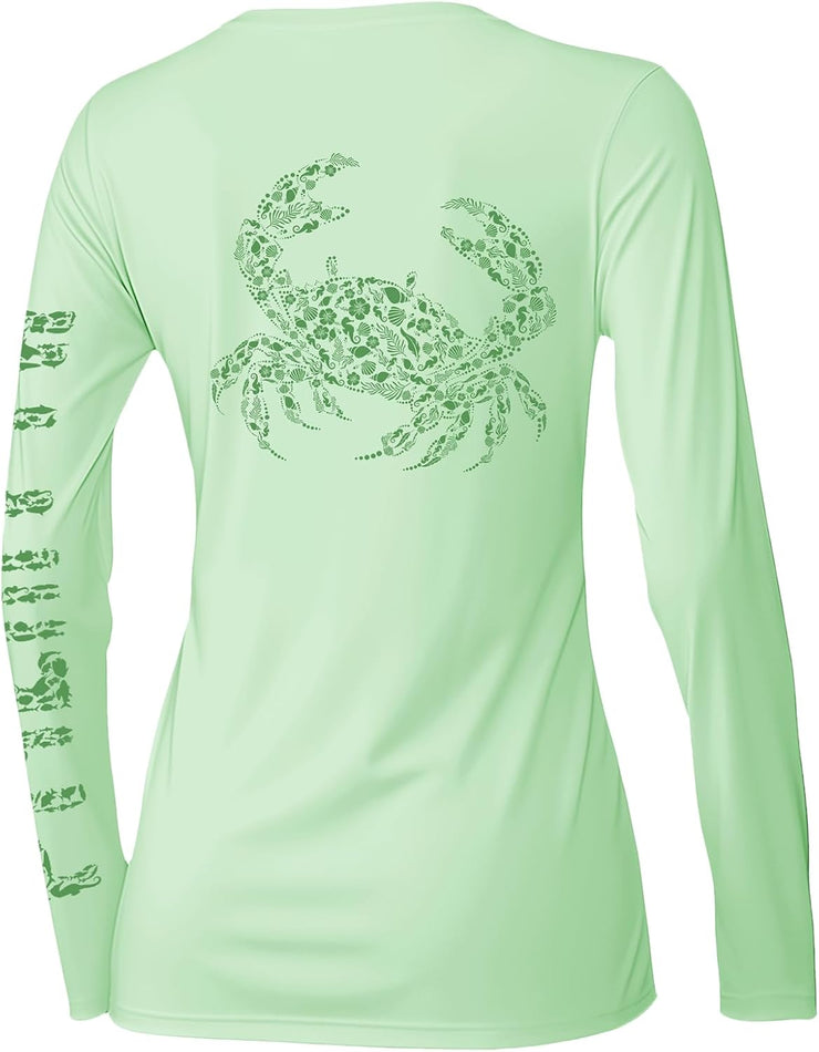 Palmyth Womens Fishing Shirt UPF 50 Sun Protection Long Sleeve T-Shirt