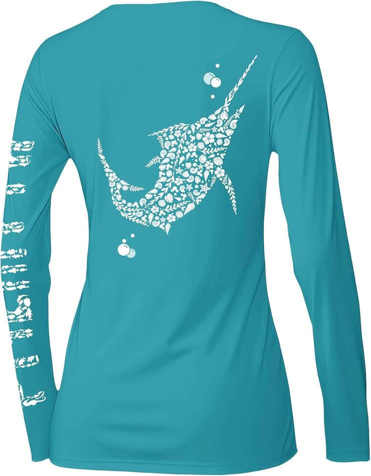 Palmyth Womens Fishing Shirt UPF 50 Sun Protection Long Sleeve T-Shirt