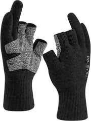 Wool Fishing Gloves 3-Cut Fingers Warm for Men and Women