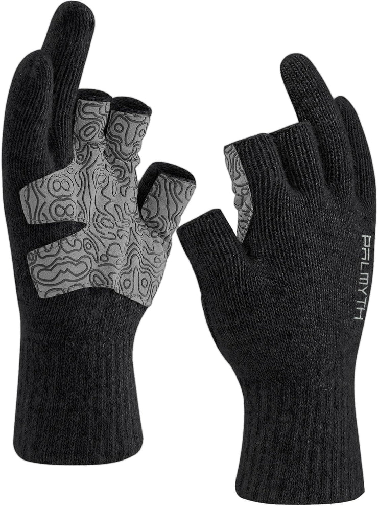 Wool Fishing Gloves 3-Cut Fingers Warm for Men and Women