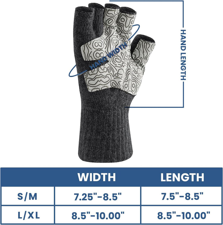Wool Fingerless Fishing Gloves for Men & Women FG07
