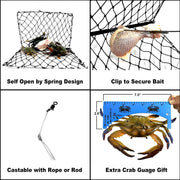 Palmyth Castable Crab Trap Hawk Foldable Crabjaw with Crab Gauge and Bait Clip  FN02