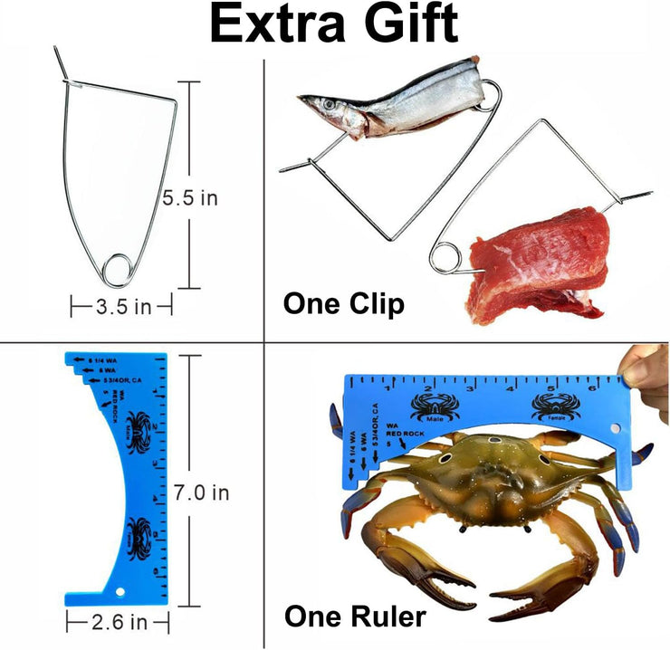 Palmyth Wire Grid Bottom Crab Nets Two Ring Crab Kit with Harness and Bait Clip 24” X 20” X 12”  FN01