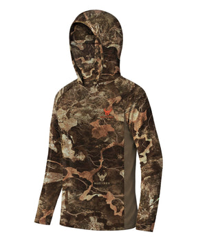 Boys' Camo Hunting Hoodie with Face Cover HX5THD03BC
