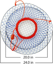 Palmyth Wire Grid Bottom Crab Nets Two Ring Crab Kit with Harness and Bait Clip 24” X 20” X 12”  FN01