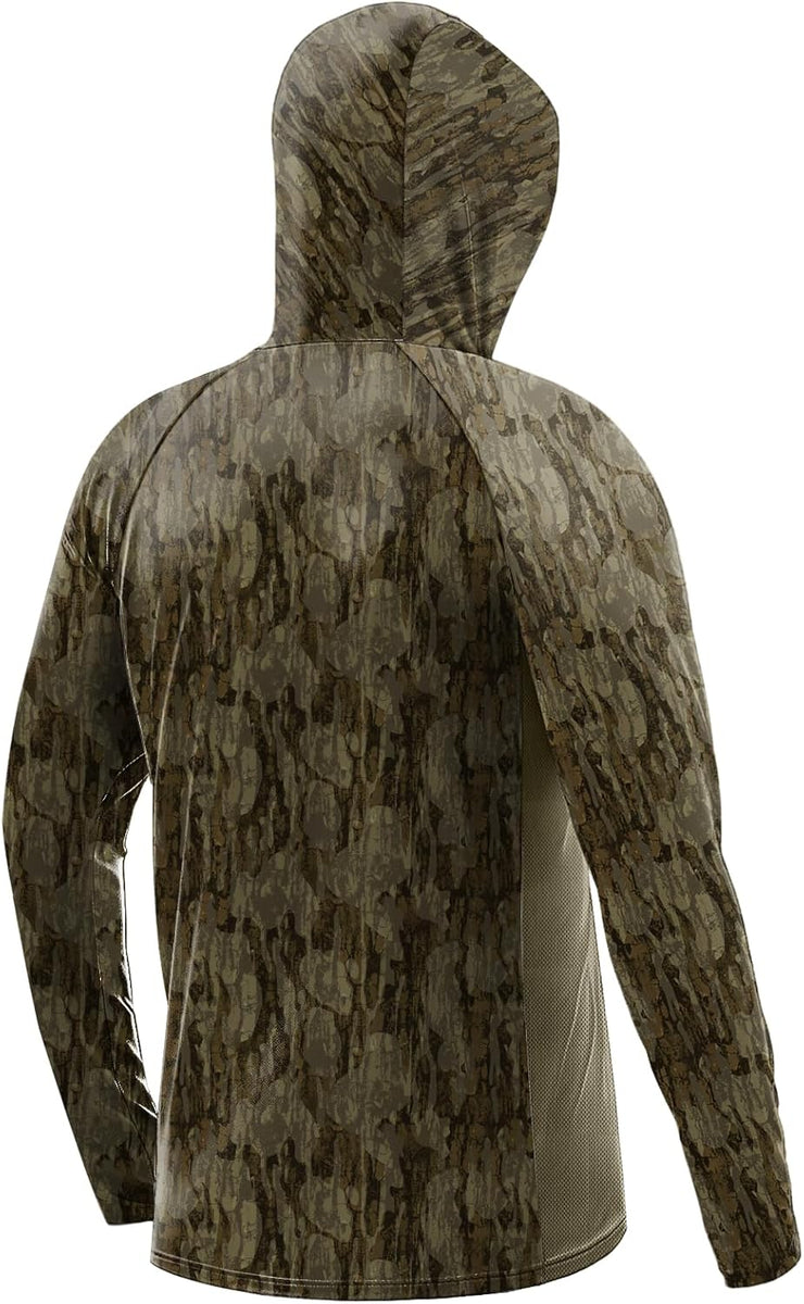 Palmyth Hunting Hoodie with Mask for Men Long Sleeve Sun Protection UV UPF 50+ Camo Fishing Shirts