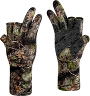 Palmyth Mens Hunting Gloves Lightweight Fingerless Camo Glove Outdoor Marsh Fog