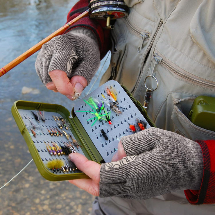 Wool Fishing Gloves 3-Cut Fingers Warm for Men and Women