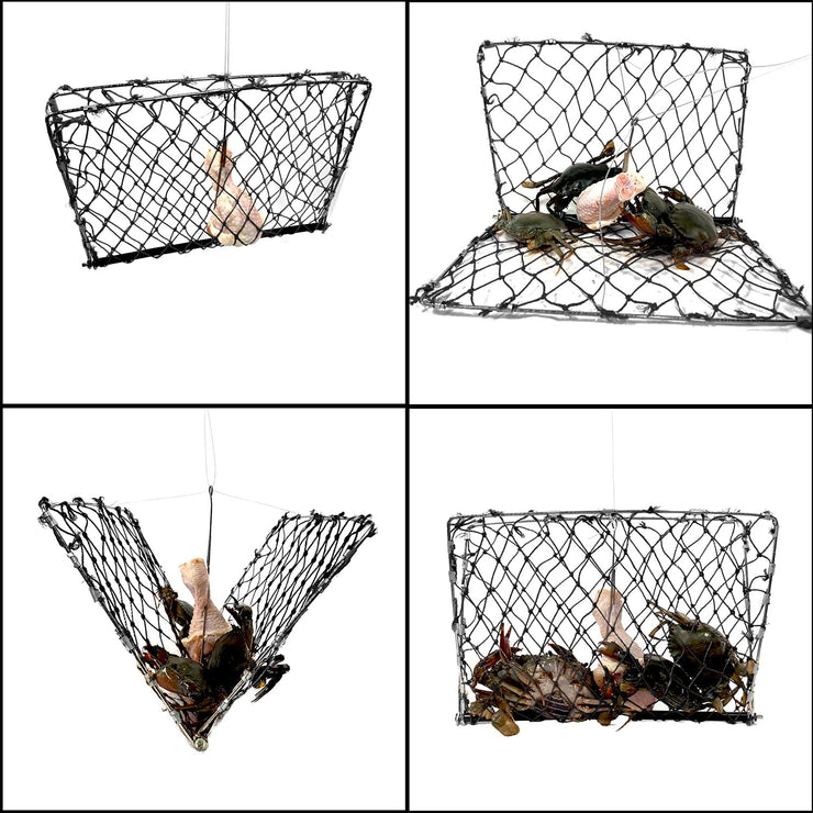 Palmyth Castable Crab Trap Hawk Foldable Crabjaw with Crab Gauge and Bait Clip  FN02