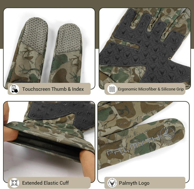 Palmyth Hunting Gloves for Men Lightweight Camo Glove Outdoor  HG02