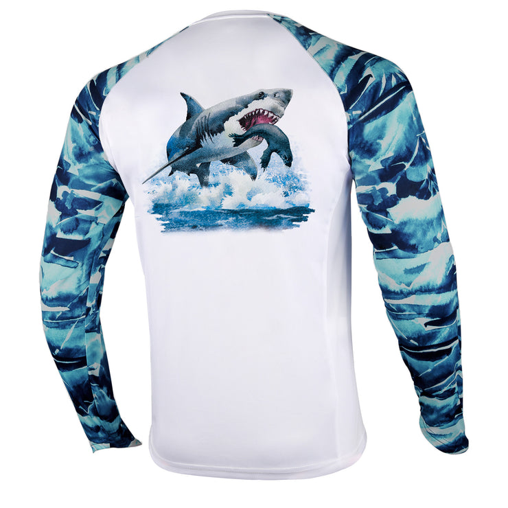 Long Sleeve Shirts UPF 50+ (Shark Chases Seal)